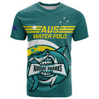 Custom Australia Water Polo 2024 T Shirt Aussie Shark Sporty Version