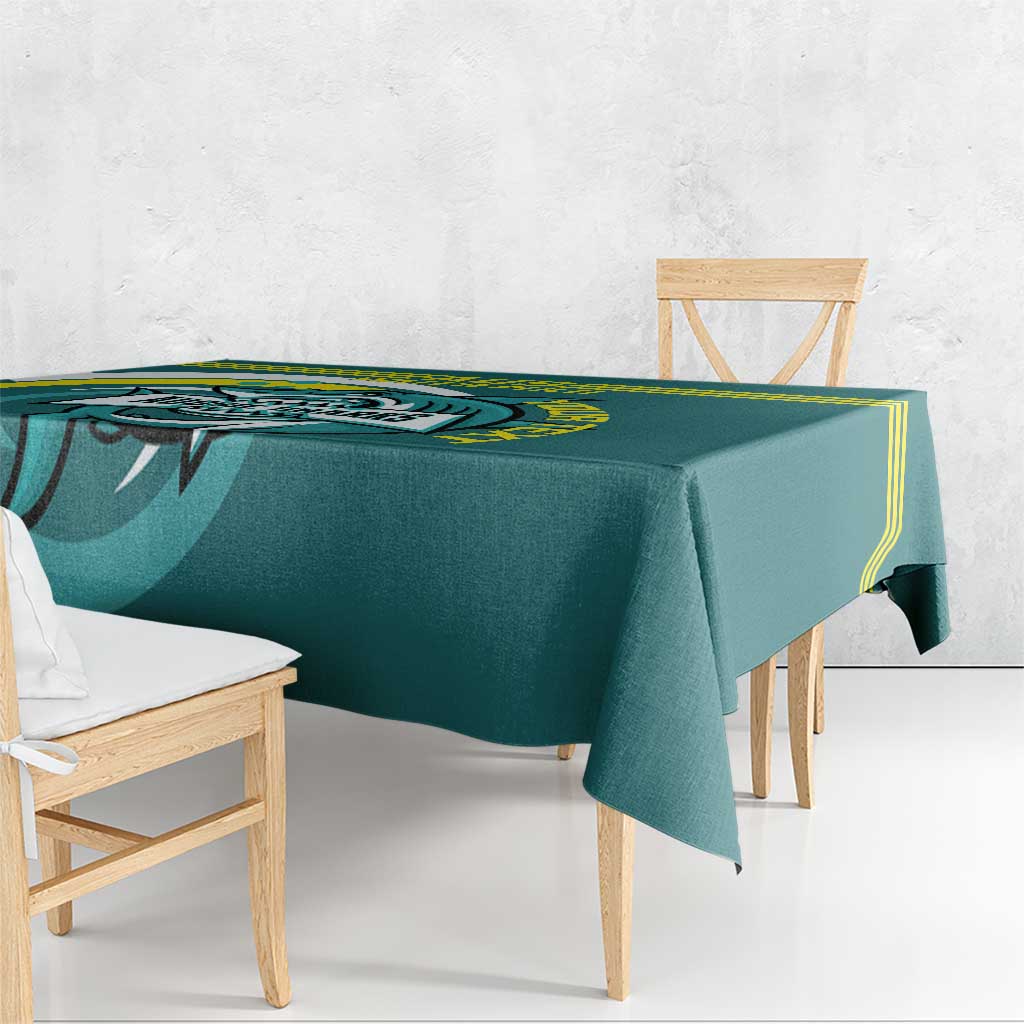 Custom Australia Water Polo 2024 Tablecloth Aussie Shark Sporty Version
