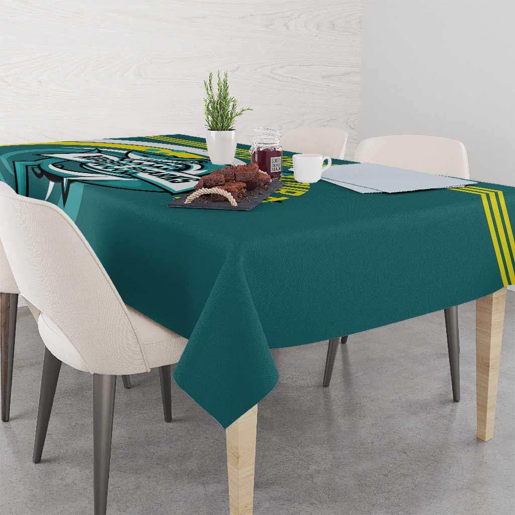 Custom Australia Water Polo 2024 Tablecloth Aussie Shark Sporty Version
