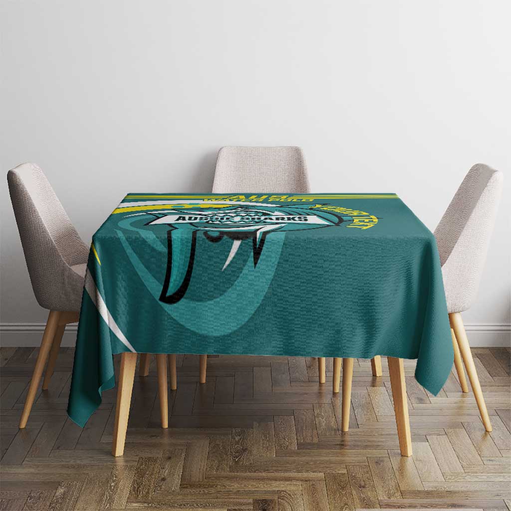 Custom Australia Water Polo 2024 Tablecloth Aussie Shark Sporty Version