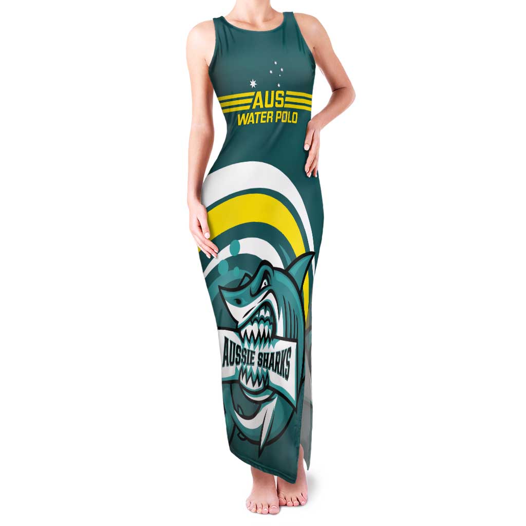 Custom Australia Water Polo 2024 Tank Maxi Dress Aussie Shark Sporty Version