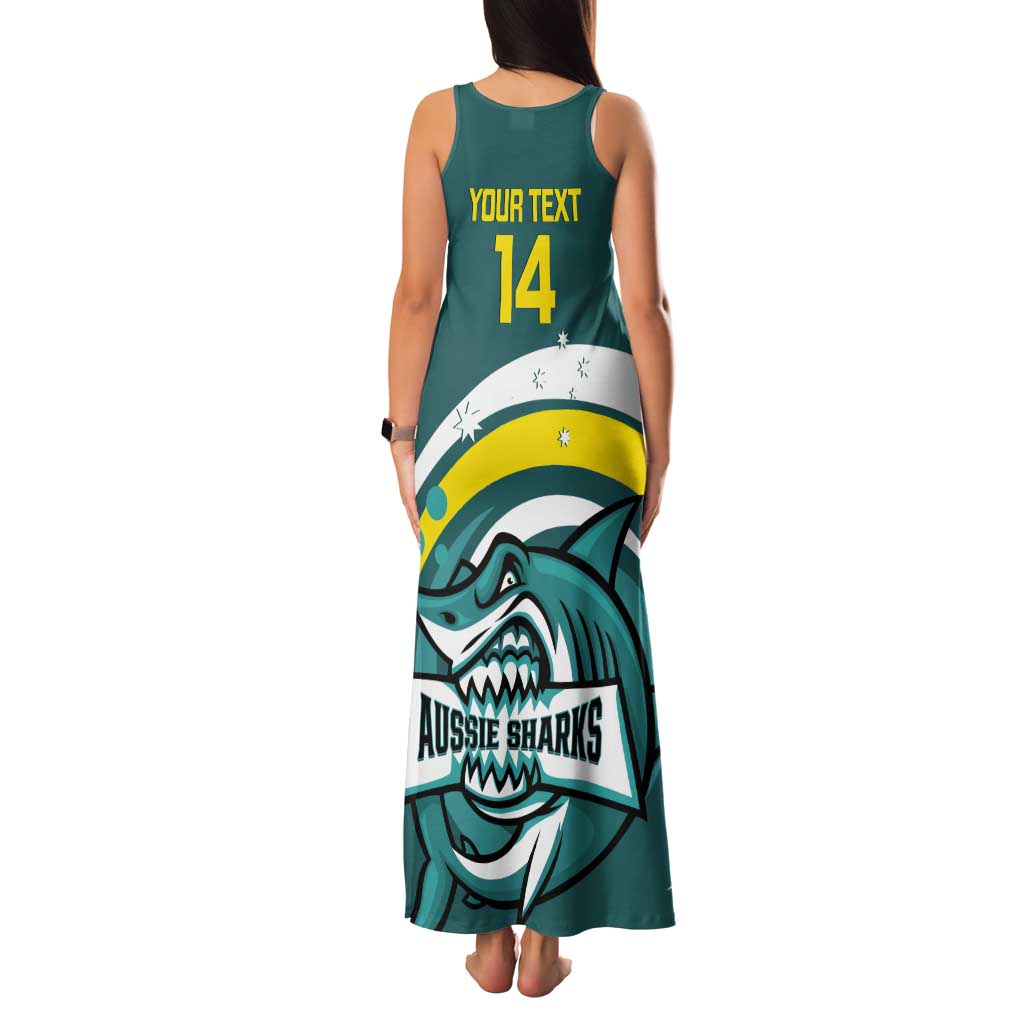 Custom Australia Water Polo 2024 Tank Maxi Dress Aussie Shark Sporty Version