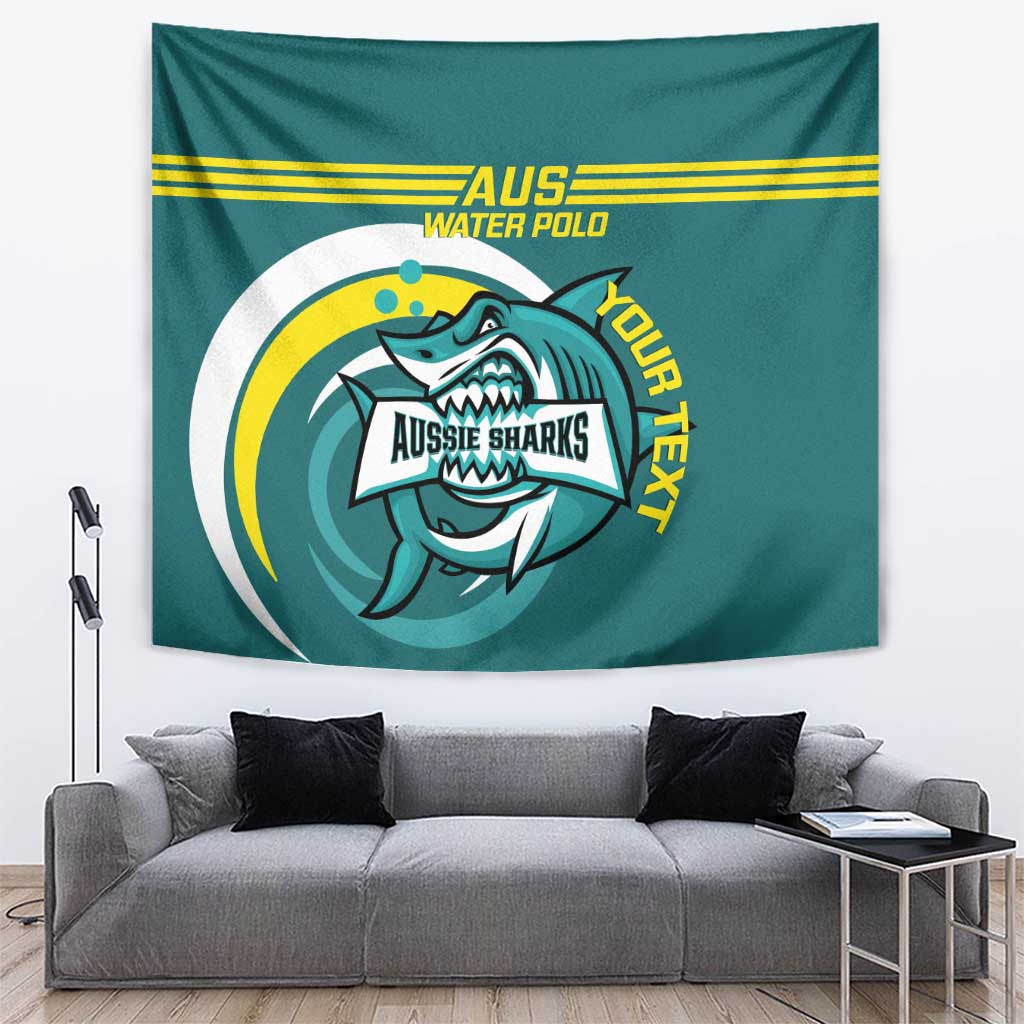 Custom Australia Water Polo 2024 Tapestry Aussie Shark Sporty Version