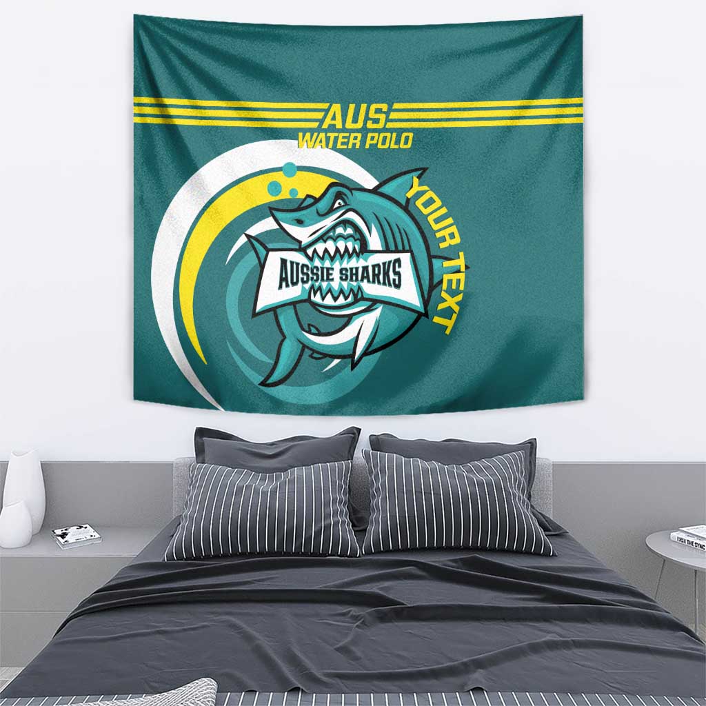 Custom Australia Water Polo 2024 Tapestry Aussie Shark Sporty Version