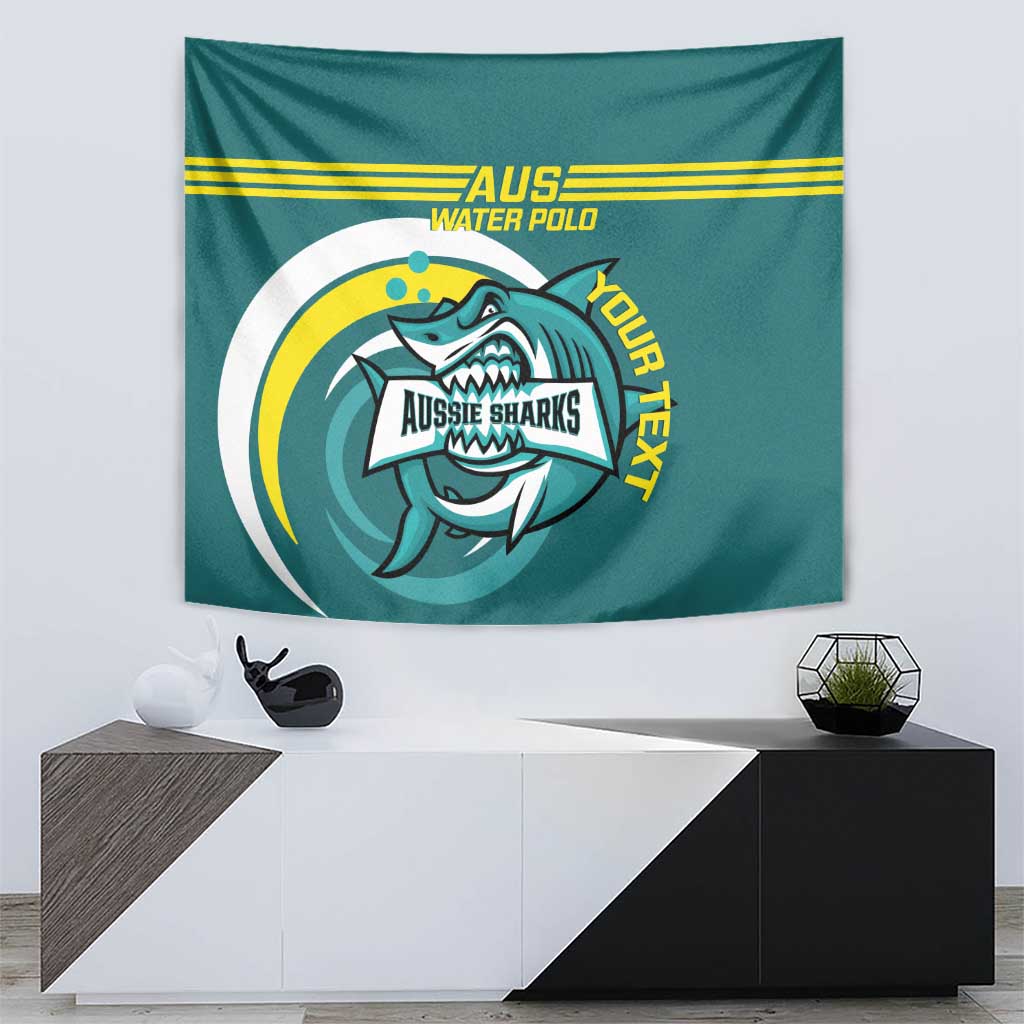 Custom Australia Water Polo 2024 Tapestry Aussie Shark Sporty Version