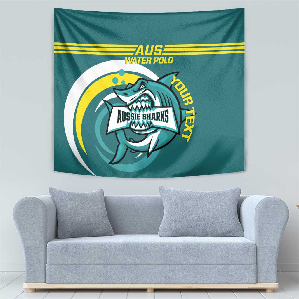 Custom Australia Water Polo 2024 Tapestry Aussie Shark Sporty Version