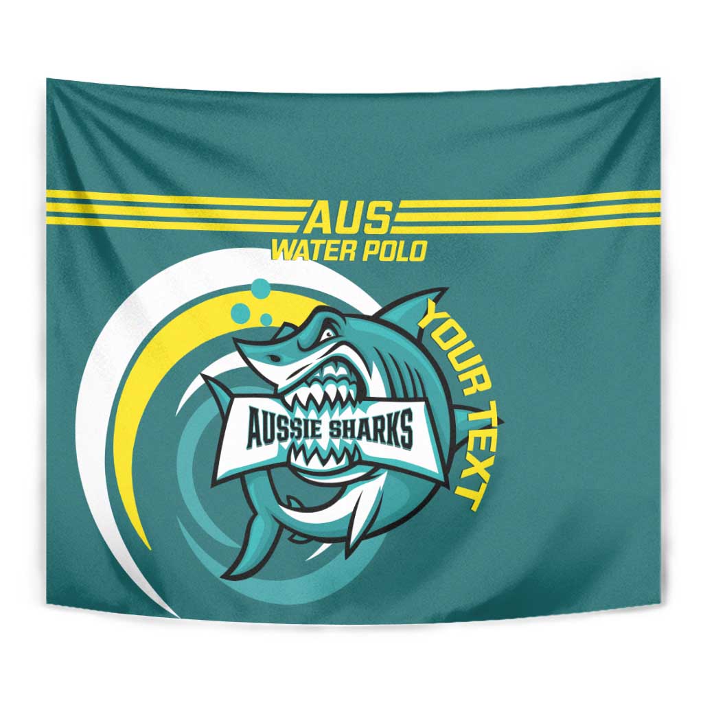 Custom Australia Water Polo 2024 Tapestry Aussie Shark Sporty Version