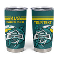 Personalised Australia Water Polo 2024 Tumbler Cup Aussie Shark Sporty Version