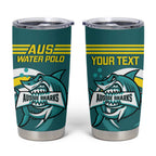 Personalised Australia Water Polo 2024 Tumbler Cup Aussie Shark Sporty Version