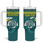 Personalised Australia Water Polo 2024 Tumbler With Handle Aussie Shark Sporty Version