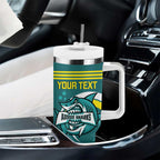 Personalised Australia Water Polo 2024 Tumbler With Handle Aussie Shark Sporty Version