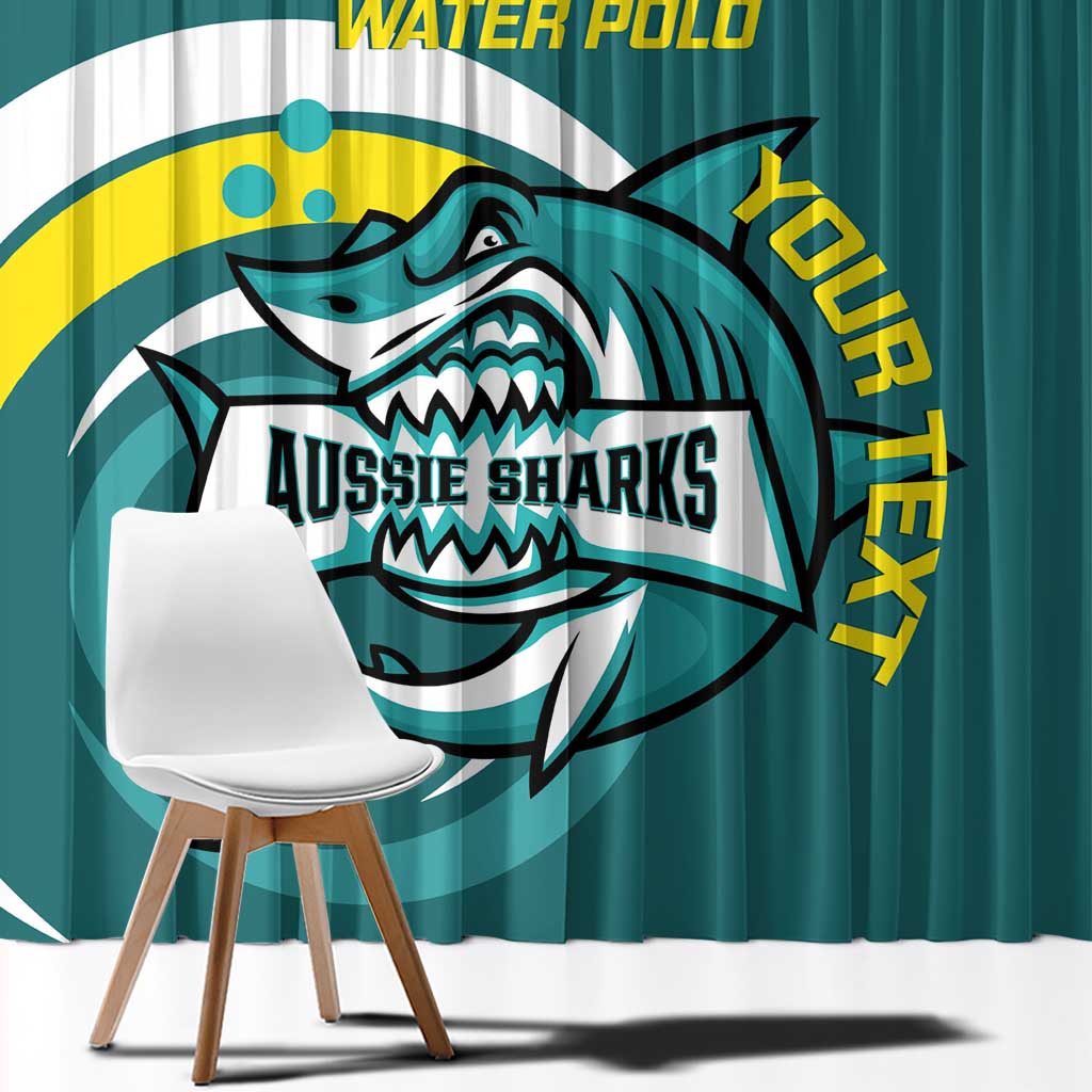 Custom Australia Water Polo 2024 Window Curtain Aussie Shark Sporty Version