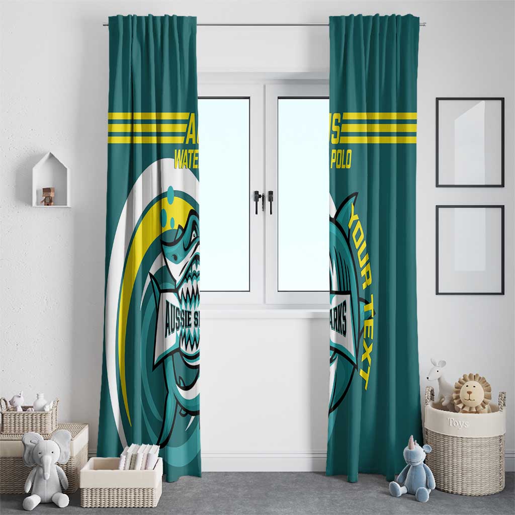 Custom Australia Water Polo 2024 Window Curtain Aussie Shark Sporty Version