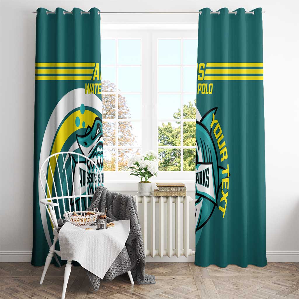 Custom Australia Water Polo 2024 Window Curtain Aussie Shark Sporty Version