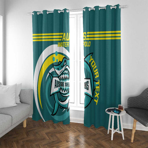 Custom Australia Water Polo 2024 Window Curtain Aussie Shark Sporty Version