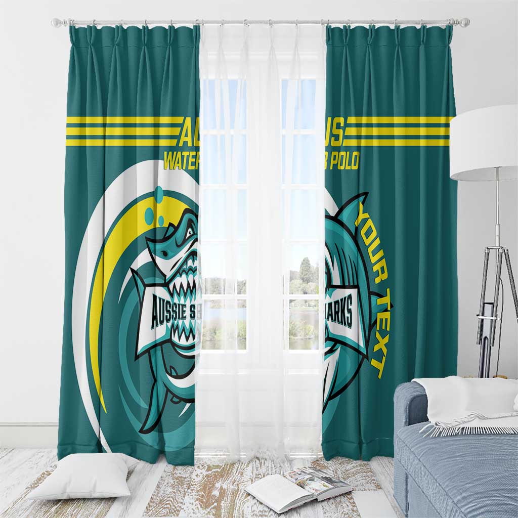 Custom Australia Water Polo 2024 Window Curtain Aussie Shark Sporty Version