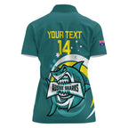 Custom Australia Water Polo 2024 Women Polo Shirt Aussie Shark Sporty Version