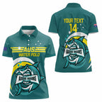 Custom Australia Water Polo 2024 Women Polo Shirt Aussie Shark Sporty Version