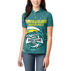 Custom Australia Water Polo 2024 Women Polo Shirt Aussie Shark Sporty Version