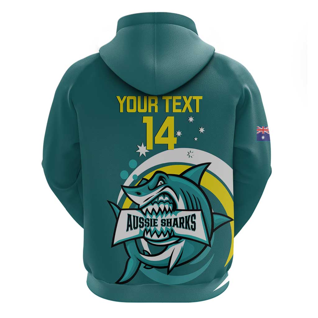 Custom Australia Water Polo 2024 Zip Hoodie Aussie Shark Sporty Version