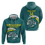 Custom Australia Water Polo 2024 Zip Hoodie Aussie Shark Sporty Version