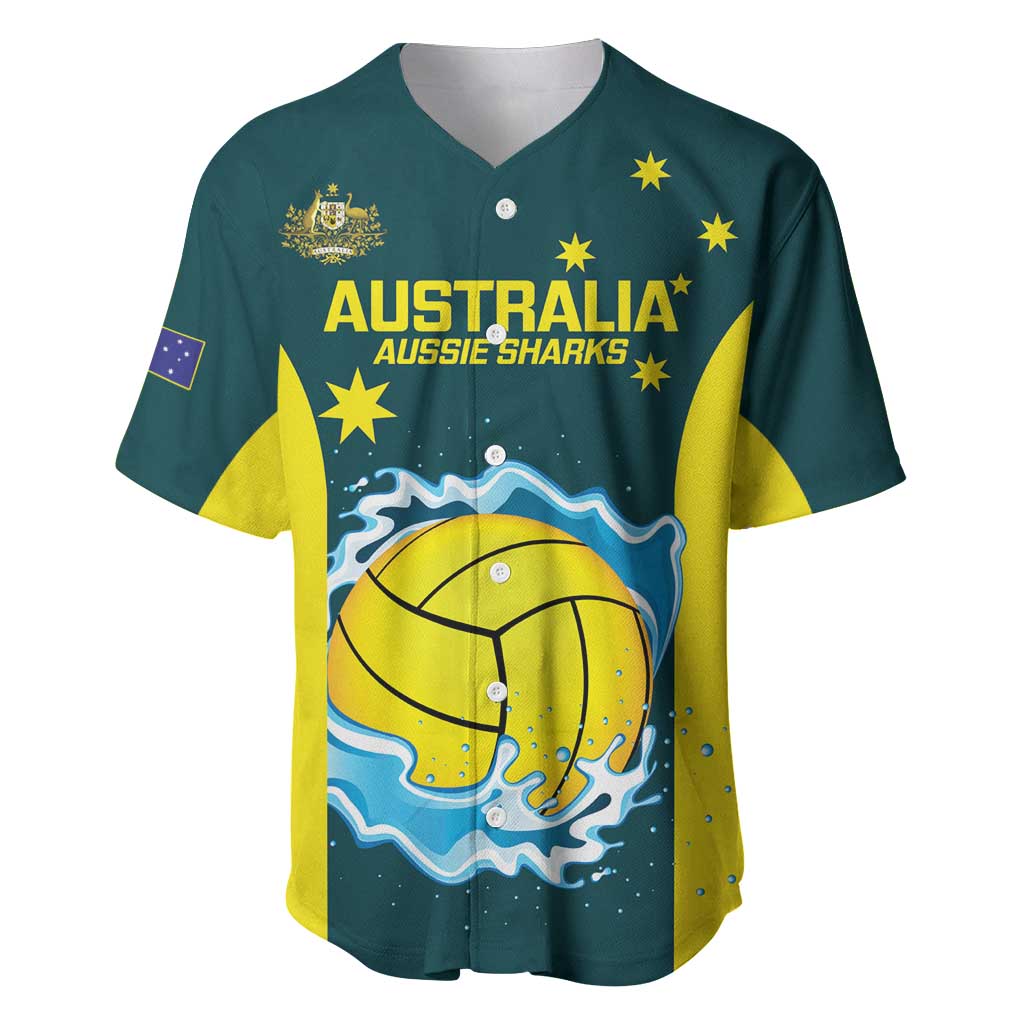 Custom Australia Water Polo 2024 Baseball Jersey Aussie Shark National Color Version
