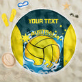 Custom Australia Water Polo 2024 Beach Blanket Aussie Shark National Color Version