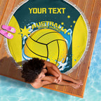 Custom Australia Water Polo 2024 Beach Blanket Aussie Shark National Color Version