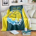 Custom Australia Water Polo 2024 Blanket Aussie Shark National Color Version