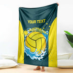 Custom Australia Water Polo 2024 Blanket Aussie Shark National Color Version