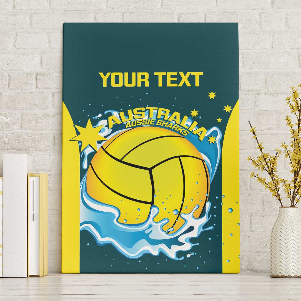 Custom Australia Water Polo 2024 Canvas Wall Art Aussie Shark National Color Version
