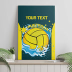 Custom Australia Water Polo 2024 Canvas Wall Art Aussie Shark National Color Version
