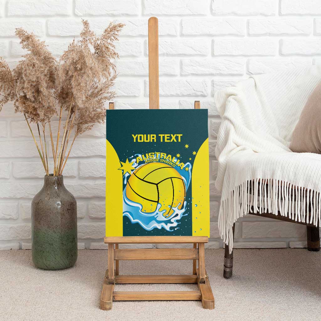 Custom Australia Water Polo 2024 Canvas Wall Art Aussie Shark National Color Version