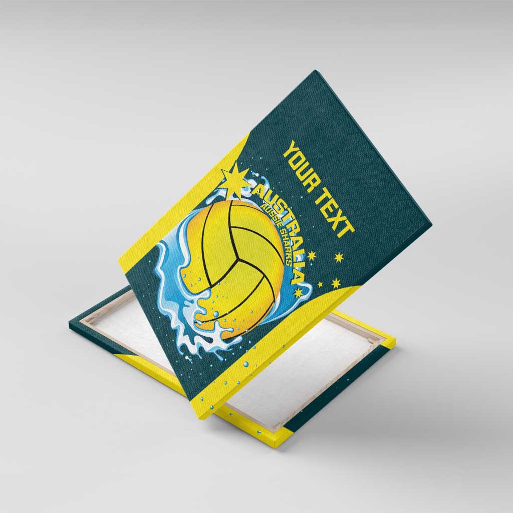 Custom Australia Water Polo 2024 Canvas Wall Art Aussie Shark National Color Version