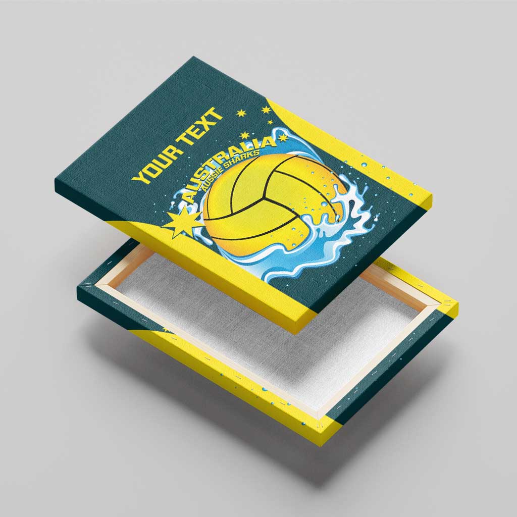 Custom Australia Water Polo 2024 Canvas Wall Art Aussie Shark National Color Version