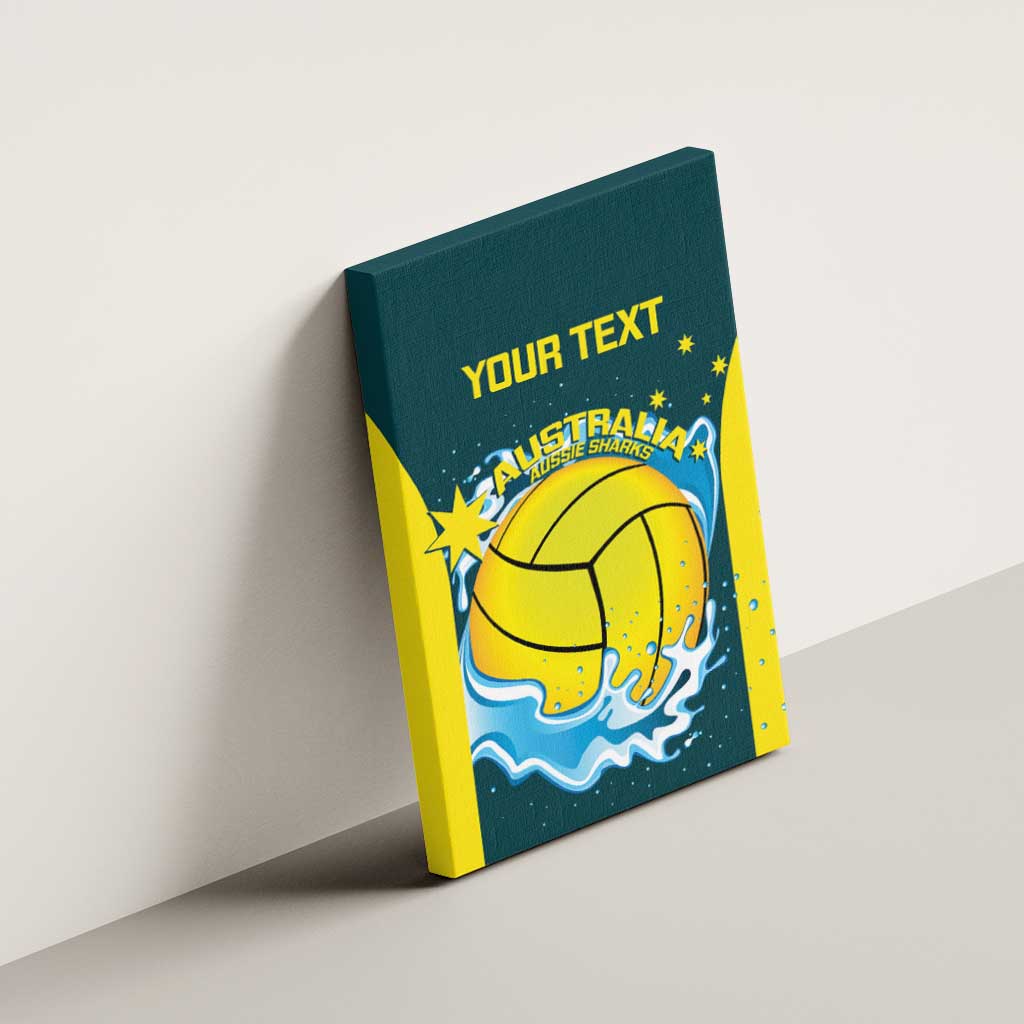 Custom Australia Water Polo 2024 Canvas Wall Art Aussie Shark National Color Version