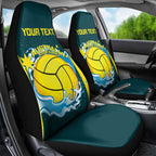 Custom Australia Water Polo 2024 Car Seat Cover Aussie Shark National Color Version