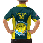 Custom Australia Water Polo 2024 Family Matching Mermaid Dress and Hawaiian Shirt Aussie Shark National Color Version