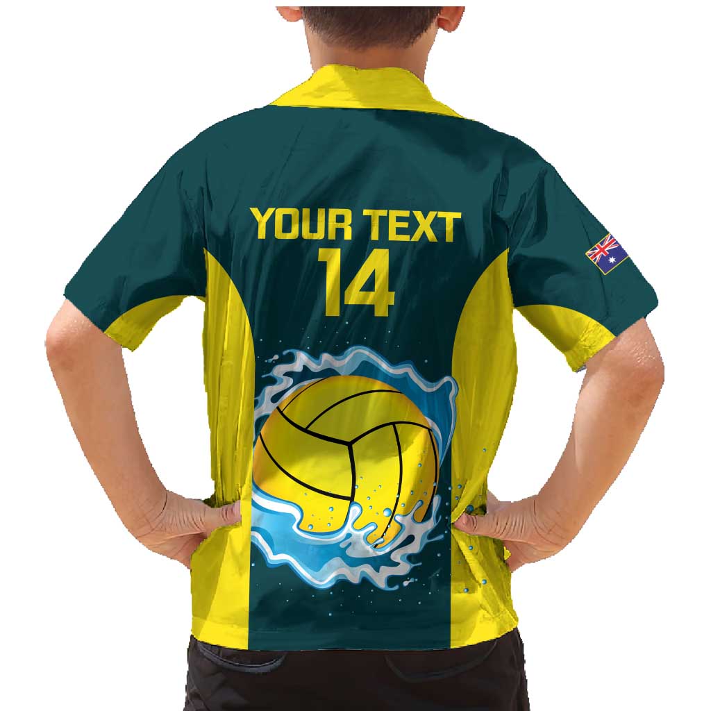 Custom Australia Water Polo 2024 Family Matching Mermaid Dress and Hawaiian Shirt Aussie Shark National Color Version