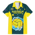 Custom Australia Water Polo 2024 Family Matching Mermaid Dress and Hawaiian Shirt Aussie Shark National Color Version