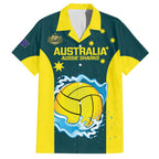 Custom Australia Water Polo 2024 Family Matching Summer Maxi Dress and Hawaiian Shirt Aussie Shark National Color Version