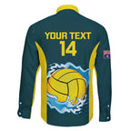 Custom Australia Water Polo 2024 Family Matching Tank Maxi Dress and Hawaiian Shirt Aussie Shark National Color Version