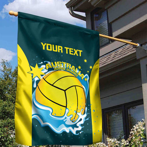 Custom Australia Water Polo 2024 Garden Flag Aussie Shark National Color Version