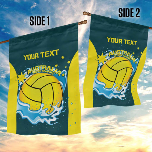 Custom Australia Water Polo 2024 Garden Flag Aussie Shark National Color Version