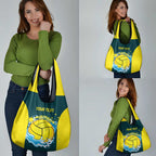 Custom Australia Water Polo 2024 Grocery Bag Aussie Shark National Color Version