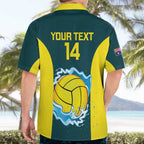 Custom Australia Water Polo 2024 Hawaiian Shirt Aussie Shark National Color Version
