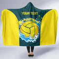 Custom Australia Water Polo 2024 Hooded Blanket Aussie Shark National Color Version