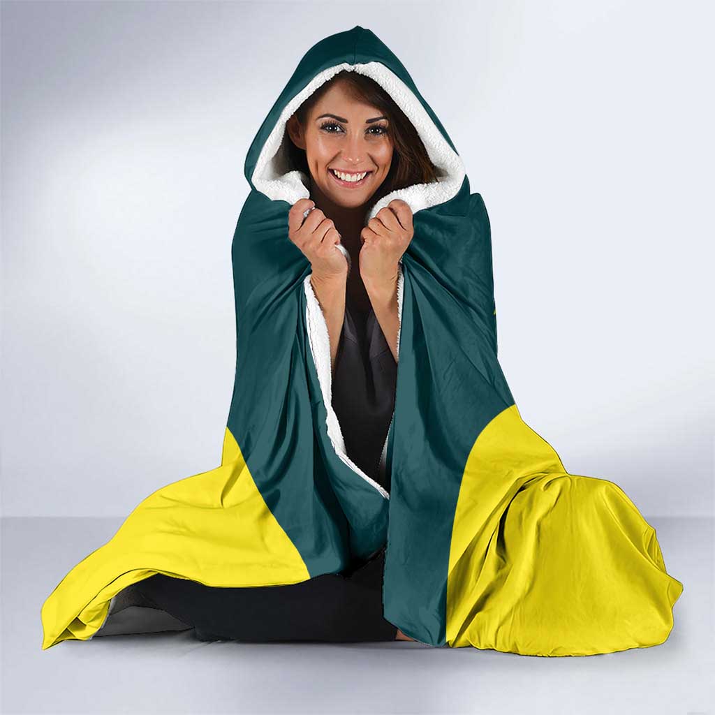 Custom Australia Water Polo 2024 Hooded Blanket Aussie Shark National Color Version