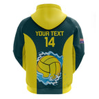 Custom Australia Water Polo 2024 Hoodie Aussie Shark National Color Version