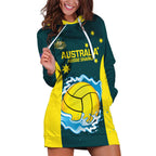 Custom Australia Water Polo 2024 Hoodie Dress Aussie Shark National Color Version
